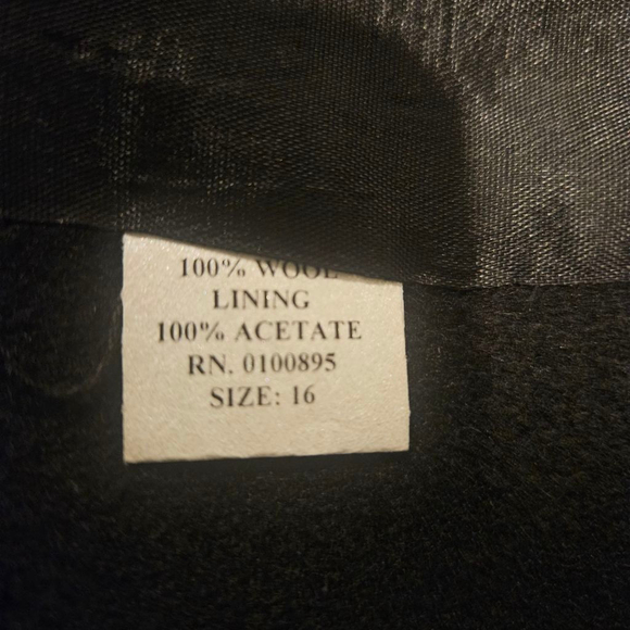 Women's JO-D Vintage Black Wool Coat with Brown & BlackFaux Fur Collar & Cuff 16 - Picture 4 of 12